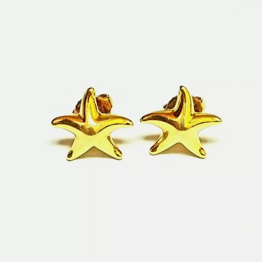 Tiffany&Co Elsa Peretti YG Star Fish Stud Earrings